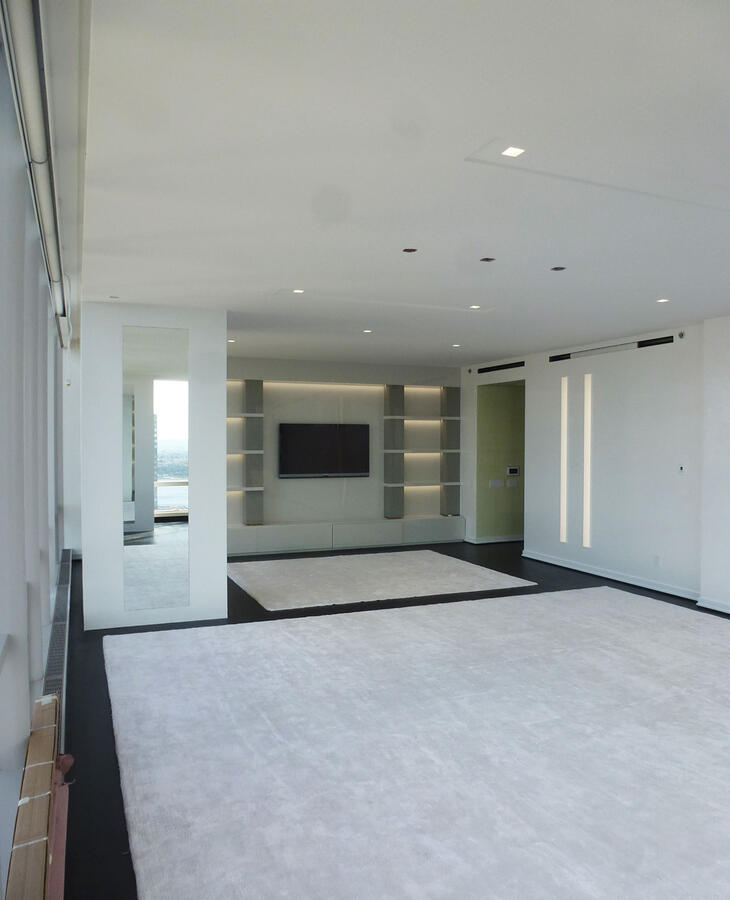 Work in progress built in bookshelf on a brick wall